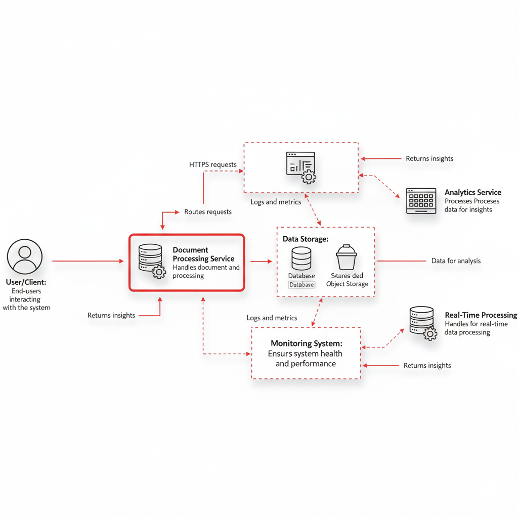 Retail industry OCR workflow diagram demonstrating Invoice & Receipt Capture, Inventory Label Extraction, Sales Analytics, and Real-Time Data Processing.